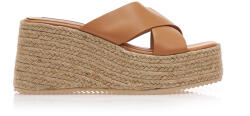 Tsoukalas Espadrile Platformă Camel din imitație de piele cu căpută încrucișată