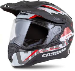 Cassida Casca enduro Cassida Road Runner TechniX alb-negru-rosu-gri (AIM140-1993)