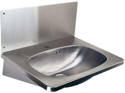 SANELA Lavoare din oțel inoxidabil - Lavoar cu preaplin 595x445 mm, orificiu pentru baterie, inox SLUN 02 (SLUN 02)