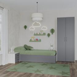 haaus Set dormitor Malmo V18, Pat 200 x 90 cm, Stejar Alb/Antracit