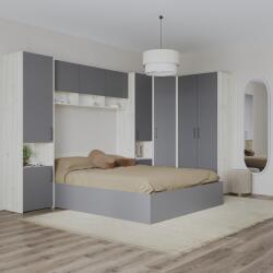haaus Set dormitor Malmo V15, Pat 200 x 140 cm, Stejar Alb/Antracit