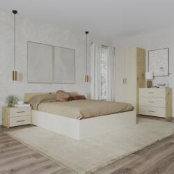 haaus Set dormitor Malmo V2, Pat 200 x 160 cm, Stejar Artisan/Argila