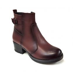 Rusay Ghete dama din piele naturala, cu fermoar, IMBLANITE, BORDO - GD680VIS (GD680VIS)