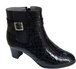 Ninna Art Shoes Ghete dama elegante negre din piele naturala croco - NA67CRN (NA67CRN)
