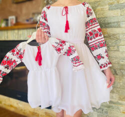 Ie Traditionala Kids Rochita stilizata cu motive traditionale Elina - ietraditionala - 79,00 RON