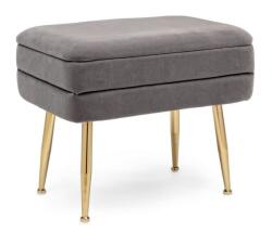 Bizzotto Banca catifea gri Pavlina 50x34.5x42 cm (0720382deco)