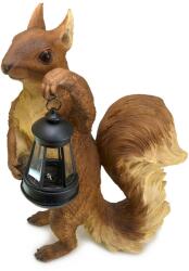 Strend Pro Decoratiune gradina, polirasina, lampa solara, veverita cu felinar, 28.6x19.2x41 cm (8090635) - jollymag
