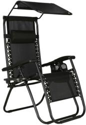 Sersimo Összecsukható napágy, SERSIMO GC3, Relax Zero Gravity, napernyővel, 175cm, fekete (GC-0003)