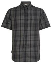 Icebreaker Merino 125 Cool-Lite Steveston SS Shirt Plaid Men Cămașă cu mânecă scurtă Icebreaker OBSIDIAN/BLACK/P XL