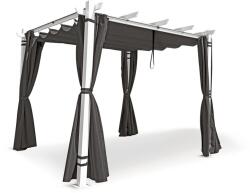 Gartwerk Pergolă albă pentru terasă cu draperii Kirn 3x3 - Grey White