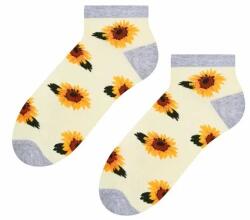 Steven Sosete scurte dama, model floral - Steven S114-019K ecru (Culoare: Ecru, Marime: 35-37)
