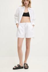 Moschino Jeans pantaloni scurti femei, culoarea alb, neted, high waist, 0304 3224 PPYA-SZD066_00X (0304.3224)