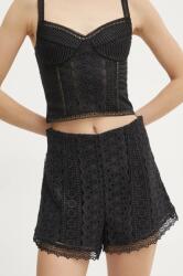 Charo Ruiz Ibiza pantaloni scurți Hazie femei, culoarea negru, uni, high waist, 256500 PPYA-SZD09M_99X (256500)