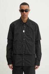 Diesel camasa S-GASTON-O SHIRT barbati, culoarea negru, cu guler clasic, relaxed, A16199.0KNAI PPYA-KDM09N_99X (A16199.0KNAI)