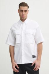 Versace camasa din bumbac barbati, culoarea alb, cu guler button-down, relaxed, 78GAL223 N0132 PPYA-KDM09A_00X (78GAL223.N0132)