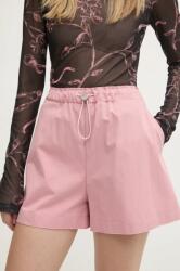 Moschino Jeans pantaloni scurti femei, culoarea roz, neted, high waist, 0304 3224 PPYA-SZD066_30X (0304.3224)