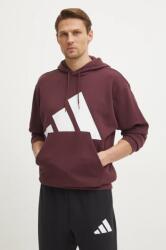Adidas bluza Essentials barbati, culoarea bordo, cu glugă, cu imprimeu, JE8897 PPYA-BLM097_93X (JE8897)