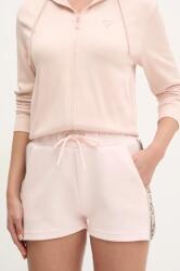 Guess pantaloni scurti femei, culoarea roz, cu imprimeu, medium waist PPYX-SZD02O_03X (V3GD13.KB3P2)