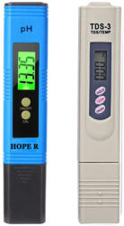 HOPE R Set testere digitale 3 in 1, PH metru cu corectie automata si TDS-3 pentru controlul puritatii si temperaturii apei, LCD (TDS3PHACALTCHP)