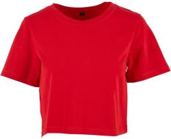 Build Your Brand Tricou crop top cu mânecă scurtă pentru femei - Roșie | XS (BY042-1000391054)