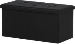 Autronic Taburet cu spațiu de depozitare, negru, 76 x 37 x37 c m, negru