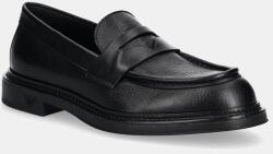 Emporio Armani mocasini de piele barbati, culoarea negru, X4A190 XR207 K001 PPYA-OBM0S4_99X (X4A190.XR207.K001)