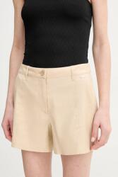 Guess pantaloni scurti din in ISABEAU femei, culoarea bej, neted, high waist, W5GD1W WH5L2 PPYA-SZD0F8_08X (W5GD1W.WH5L2)