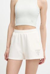 Guess pantaloni scurți ROBERTA culoarea bej, cu imprimeu, high waist, V5GD19 KC3D2 PPYA-SZD0JS_01X (V5GD19.KC3D2)