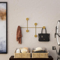 Wallity Tartós arany fém fali kampó, 82 x 60 x 10 cm | 100% fém, 10 mm vastagság | 10 kg-ig tart | Stílusos és funkcionális lakberendezéshez (88649-494PYT1133)