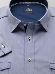 Willsoor Cămașă Slim Fit albastră cu mâneca scurtă (înălţime 176-182) 8033