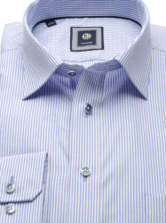 Willsoor Cămașă slim fit pentru bărbați, cu dungă fină (înălţime 176-182) 9597