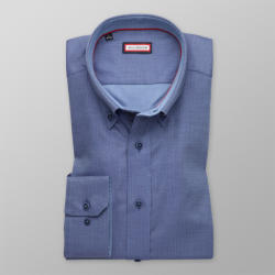 Willsoor Cămașă slim fit pentru bărbați, albastră, cu model în zig-zag (înălţime 176-182 eu 188-194) 9999