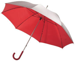 Everestus Umbrela Golf 120 cm, maner curbat din cauciuc, argintiu si rosu, Everestus, UG16SS, aluminiu, fibra de sticla, poliester (EVE02-56-0104112)