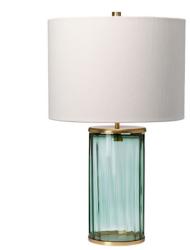 Quintiesse Veioză vintage bronz și sticlă verde Reno, E27, 1x60W, H: 604 mm, QN-RENO-GREEN-AB (QN-RENO-GREEN-AB)