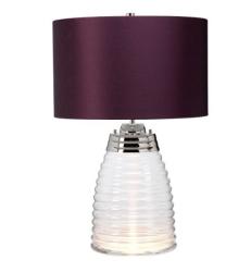Quintiesse Veioză clasica, sticla, abajur violet Milne, E27, 1x60W, LED GU10, 1x7W, H: 643 mm, QN-MILNE-TL-AUB (QN-MILNE-TL-AUB)