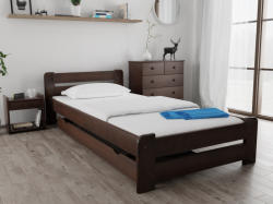  Pat Laura 90x200 cm, nuc Saltele: Cu saltele Deluxe 10 cm, Somiera pat: Cu lamele drepte