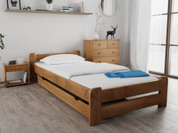 Pat Emily 120 x 200 cm, stejar Saltele: Cu saltele Deluxe 10 cm, Somiera pat: Cu lamele drepte