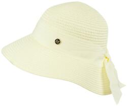 Pami Accessories Palarie dama de oras din paie cu banda bej, 57 cm, Crem
