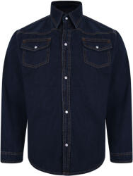 KAM Jeanswear Camasa de blugi indigo din bumbac - 1XL-2XL 3XL 4XL 5XL
