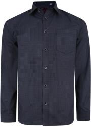 KAM Jeanswear Camasa cu Maneca lunga de culoare gri inchis dintr-un mix de bumbac 65% si polyester 35%- -SMART PATERN PRINT 2XL 3XL 4XL 5XL-6XL