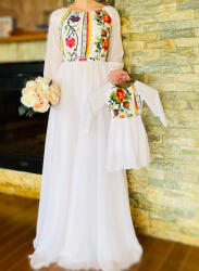 Ie Traditionala Kids Rochita Traditionala stilizata cu motive florale Maria 2 - ietraditionala - 166,00 RON
