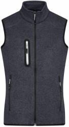 James & Nicholson (Daiber) Vestă din fleece tricotat de damă JN773 - Gri închis prespălat / argintiu | XL (1-JN773-1757304)