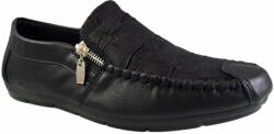 THEICONIC Mocasini Barbati, negru, model cu nervuri si fermoar - Corner
