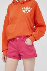 Pepe Jeans pantaloni scurti jeans Siouxie femei, culoarea violet, neted, high waist PPYY-SZD0LT_40X (PL801002YE4.422)