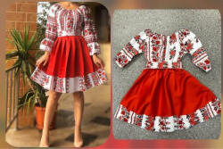 Ie Traditionala Kids Rochita stilizata cu motive traditionale Elena - ietraditionala - 152,00 RON