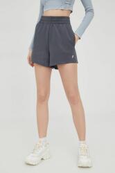 Fila pantaloni scurti femei, culoarea gri, neted, high waist PPYY-SZD113_90X (FAW0077)