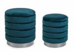 Bizzotto Set 2 tabureti catifea albastra 36x38 cm, 40x44 cm (0720590)