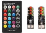 Componenteonline Set 2 becuri cu LED, siliconate, T10, RGB, 12V, cu telecomanda, 196798