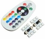 Componenteonline Set 2 becuri cu LED, 31mm, RGB, 12V, 1W, cu telecomanda, 196811
