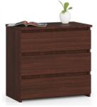 AKORD Comoda, placa laminata, 3 sertare, stejar Wenge, 60x35x57 cm GartenVIP DiyLine Comoda